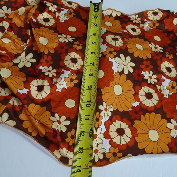 Shein Curve Retro Floral Brown 2-Pc Crop Top and Pull-on Skirt Women Size OXL 12 - Picture 14 of 14